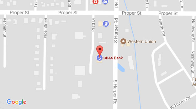 CB&S Bank Location Map in Corinth, MS on Harper Road