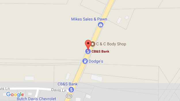 CB&S Bank Location Map in Ripley, MS