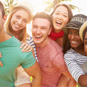 Group of friends hanging out