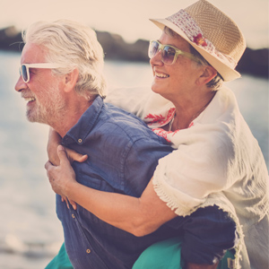 Senior couple at beach