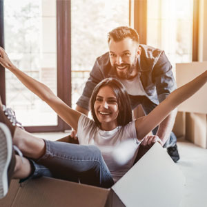 Couple moving into new home